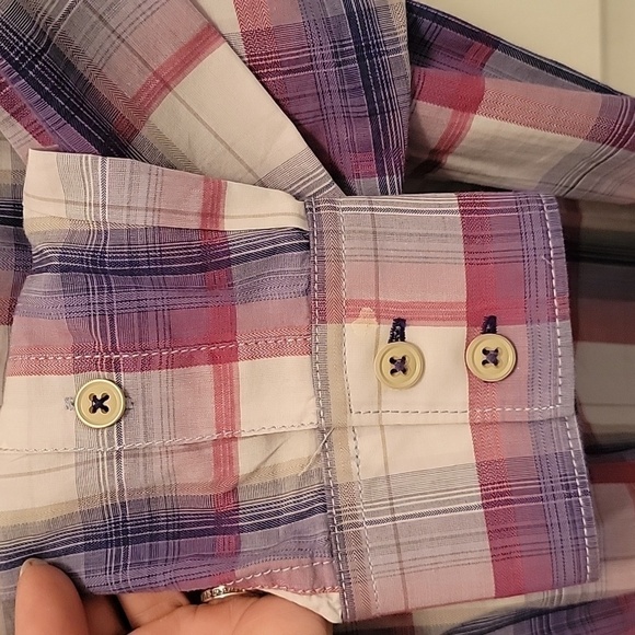 Tommy Bahama Size S Purple Plaid Button Down Long Sleeve Shirt. NWOT - Picture 5 of 7